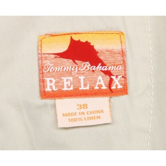 Tommy Bahama Relax Men's 100% Linen Shorts Neutral Stripes Sz 38 - Picture 4 of 6